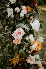 Wedding flower decoration for an outdoor ceremony