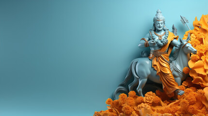 Hindu festival of light, joy, love and victory. The figure of a warrior, demigod or god. Ai generative