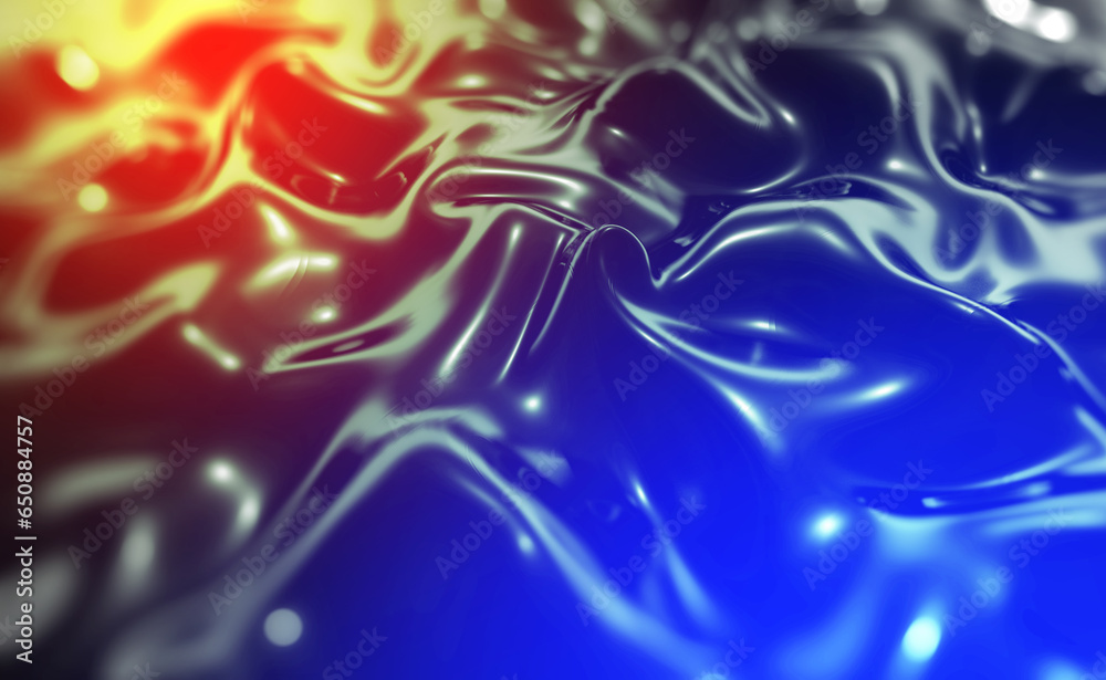 Poster Abstract data swirl. Wavy field of tangled strings 3D illustration. The magic and beauty of mysterious feelings