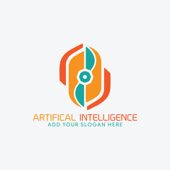 artificial intelligence logo design vector