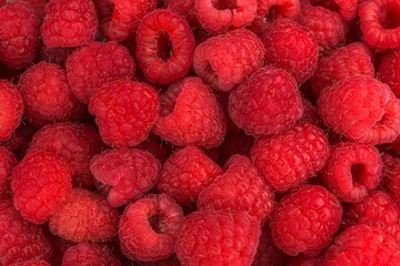 raspberries are shown in this close - up shot