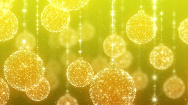 Loopable background of sparkly Christmas ornaments.