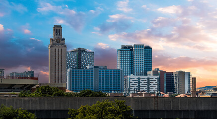 Fototapeta na wymiar sunset in Austin texas