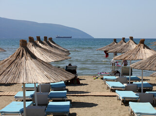 Summer traveling in Albania Vlora city exploring in lungo mare places the best beaches to chill...