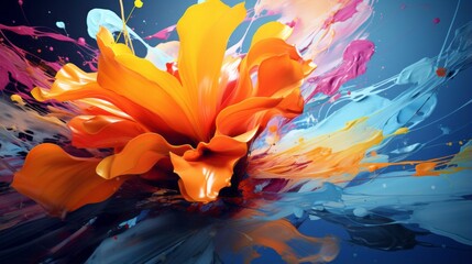Abstract vibrant explosion of colorful splashes