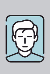 Minimalistic vector illustration of a man, perfect for an avatar or profile picture on any website