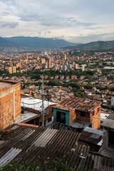 View of the La Divisa neighborhood in Comuna 13 in Medellin, Colombia