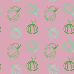 Autumn harvest vegetable seamless pumpkins pattern for wrapping paper and fabrics and linens and kids clothes