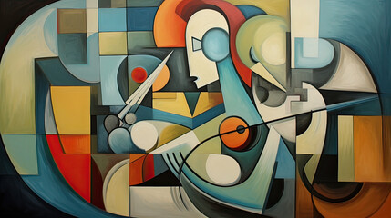 Cubist interpretations of modern luxury, abstract and multifaceted.