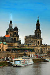 Dresden, Germany and Elbe River.