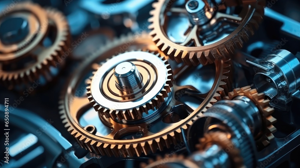 Poster gears in an engine.
