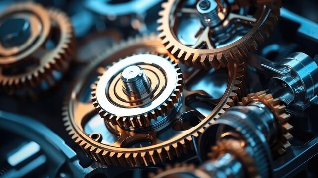 Gears in an engine.