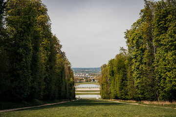 Scenic view of Domaine national de Marly park in Marly-le-Roi, France in spring