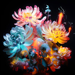 Obraz premium A lively and colorful flower arrangement bursting with summer energy and a vibrant, high-spirited vibe