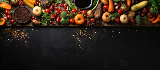 Organic food background captured with smartphone camera