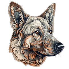 Dogs head digital sticker isolated on transparent background