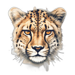 Fototapeta premium Cheetahs head digital sticker isolated on transparent background