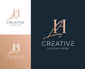 Initial letter HL, LH logo design vector illustration