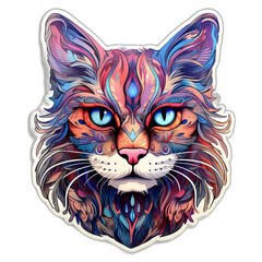 Cat head digital sticker isolated on transparent background