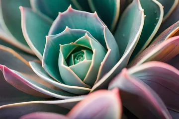 Fotobehang Succulent echeveria in closeup. natural macro photography © Amazing-World