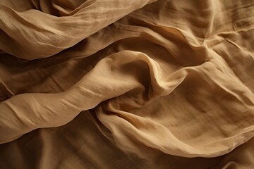 The crumpled and textured surface of raw burlap fabric, capturing its rustic and tactile qualities