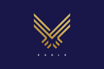 Golden eagle design element vector with creative concept