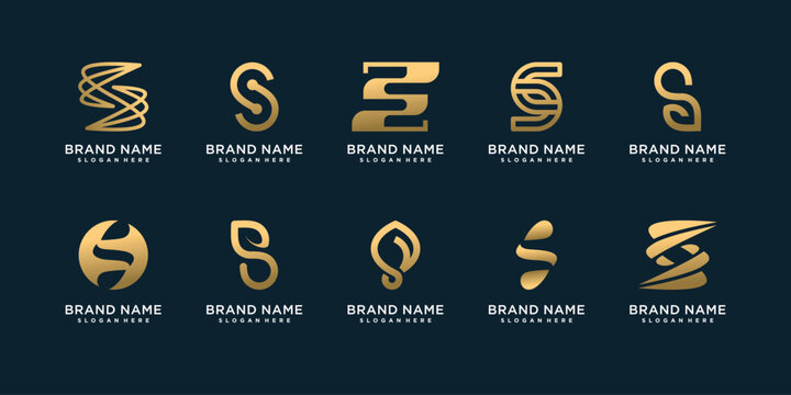Set of letter S logo collection with creative unique concept Premium Vector