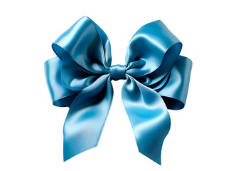Blue bow with transparencies, PNG format