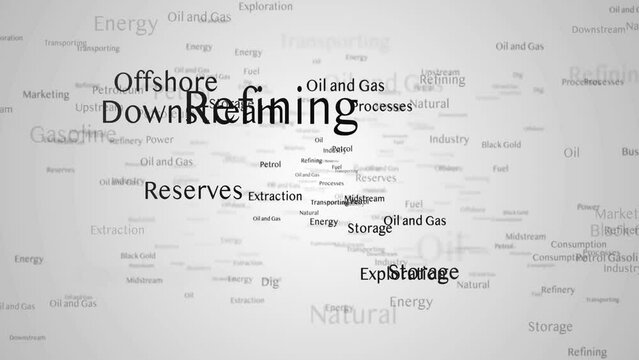 OIL AND GAS Keywords Animation, Background, Loop, 4k
