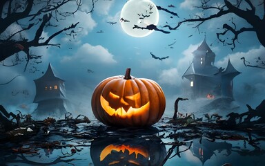 halloween background with pumpkin