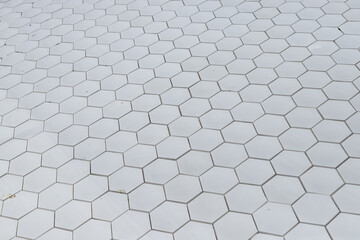 white hexagonal tile in building