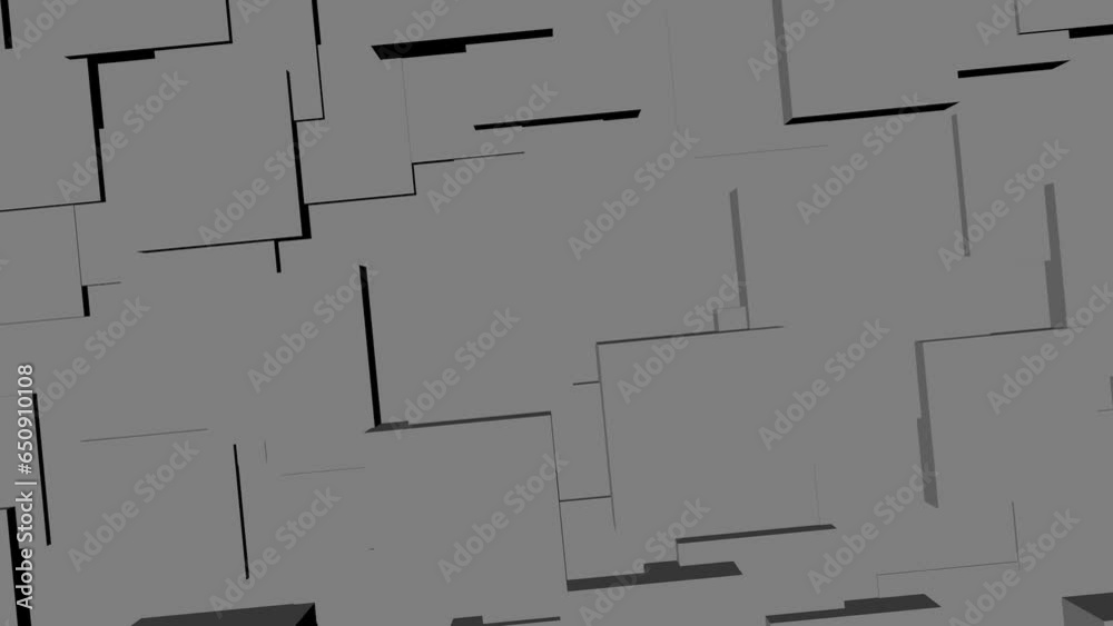 Poster gray abstract cubic video background or intro screensaver. rendering animation.