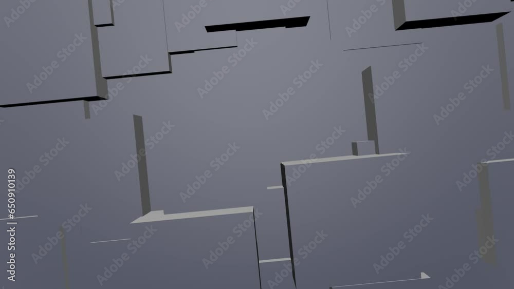 Poster gray abstract cubic video background or intro screensaver. rendering animation.
