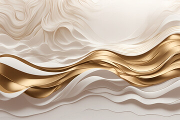 3d white gold waves wallpaper