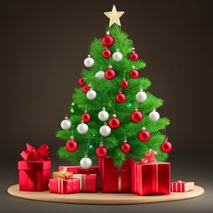 Fototapeta na wymiar Weihnachtsbaum mit vielen Kugeln geschmückt, Weihnachtsstimmung, Weihnachtstraum, Weihnachtsbaum, Der Weihnachtsstern weißt den Weg