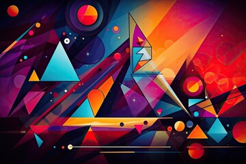 Abstract background with bright colors and geometric shapes