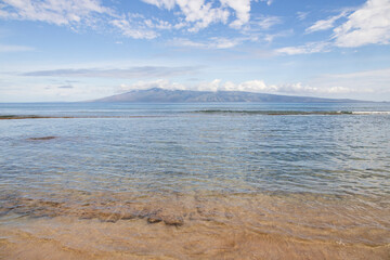 Beach at Maui, Hawaii with Pacific Ocean in background