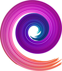 Spiral circle with curve pink  stroke  gradient.