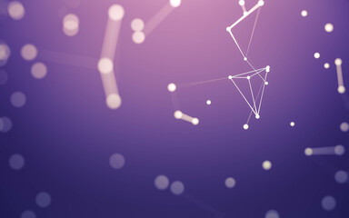 Abstract background. Molecules technology with polygonal shapes, connecting dots and lines. Connection structure. Big data visualization.