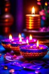 Diwali traditions: lotus petals and flickering oil lamps