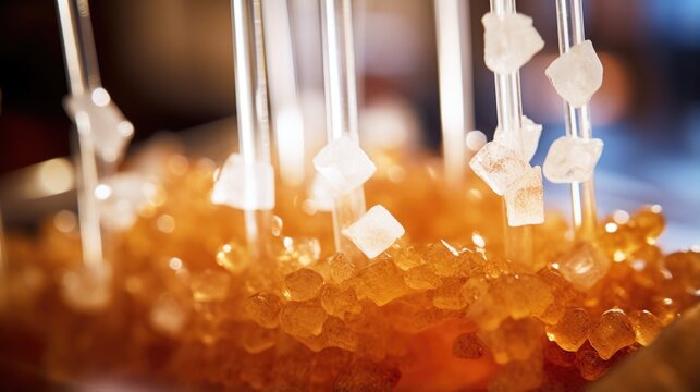 A closeup shot captures an intricate enzymatic hydrolysis unit where natural enzymes are employed to break down complex carbohydrates from biomass into simpler sugars. These sugars serve