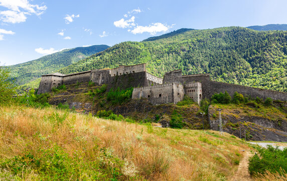Exilles Fort fortified complex in Susa Valley, Metropolitan City of Turin, Piedmont, northern Italy
