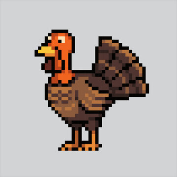 Pixel art illustration Turkey. Pixelated Turkey. Turkey animal icon pixelated
for the pixel art game and icon for website and video game. old school retro.