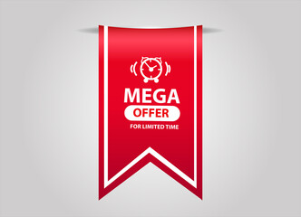  red flat sale web banner for mega sale for limited time poster and banner