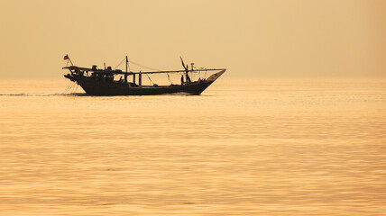 Kuwaiti fishing boat in the sea