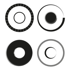 Set of grunge round frames. Vector illustration. EPS 10.