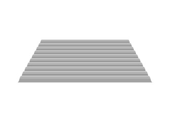 Sheet of corrugated tin. Perspective view. Simple flat illustration.