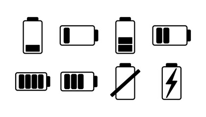 Battery icon vector. Battery charge indicator icon.