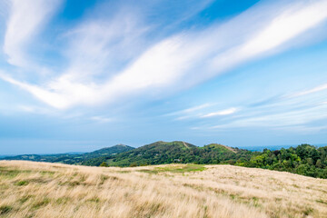 Fototapeta premium Malvern Hills at dusk, landscape,looking north from Herefordshire Beacon,England,United Kingdom.