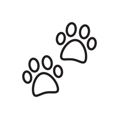 Pawprints line icon, Paw symbol flat illustration on white background..eps